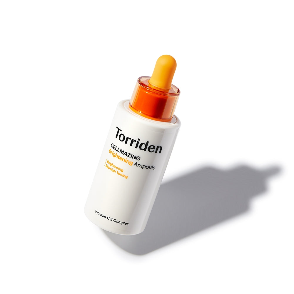 Torriden CELLMAZING Vita C Brightening Ampoule 30 ml in frosted dropper bottle with orange serum