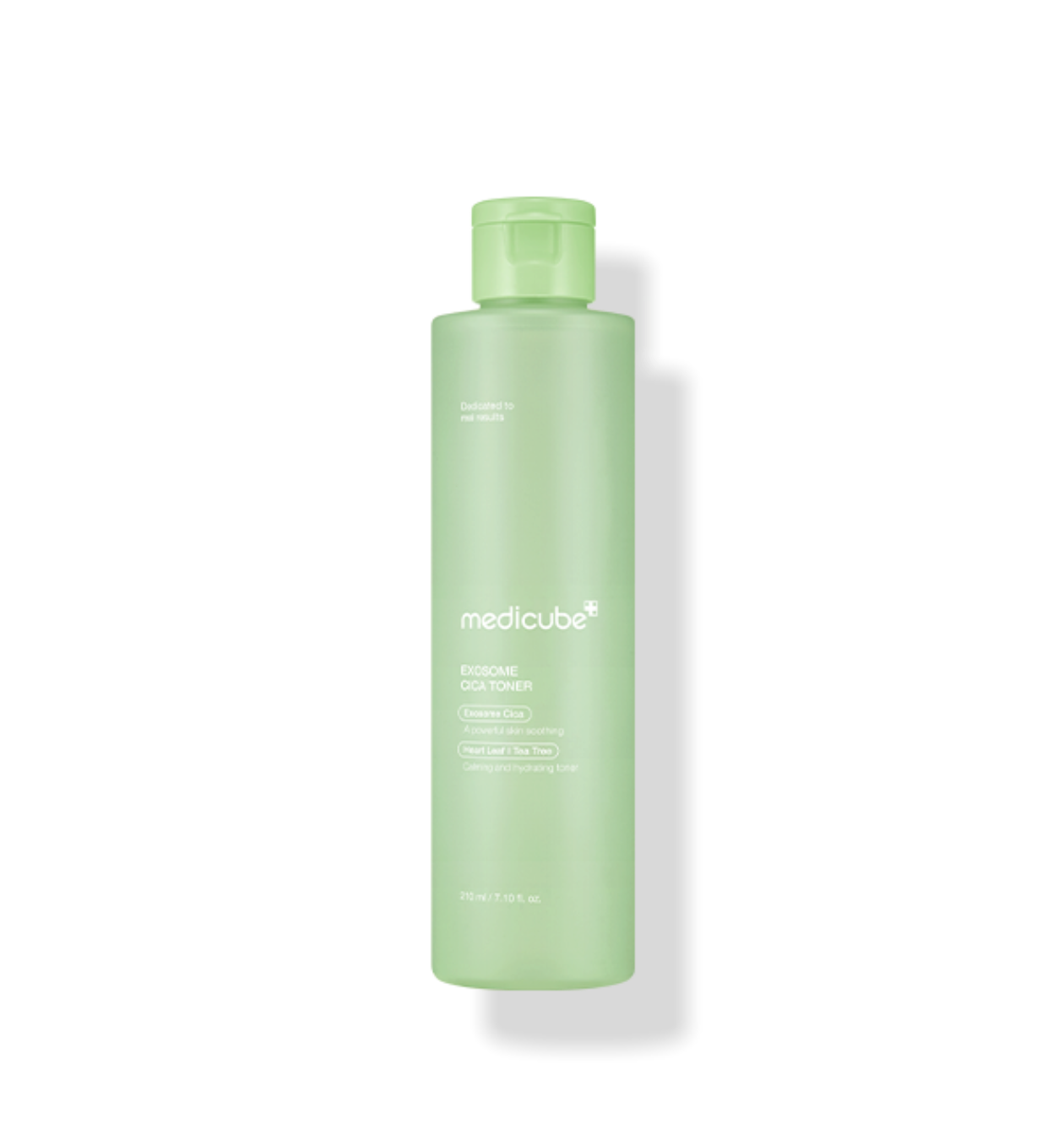 Clear bottle of Medicube Exosome Cica Toner with light watery texture inside