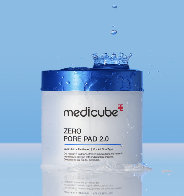 Medicube Zero Pore Pad 2.0 jar with dual-textured exfoliating pads inside