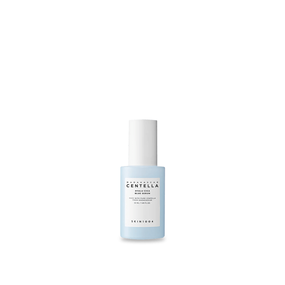 SKIN1004 Madagascar Centella Hyalu-Cica Blue Serum 50ml in sleek packaging