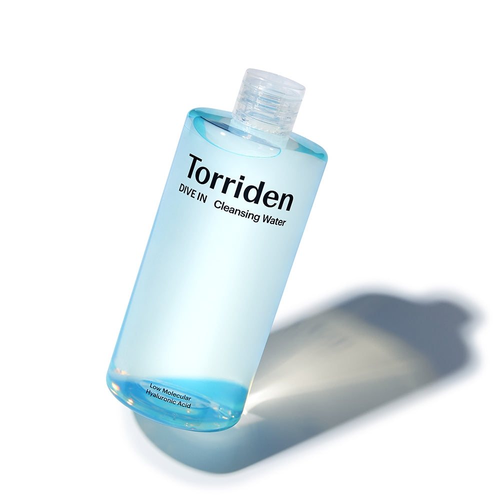 Torriden DIVE‑IN Low Molecular Hyaluronic Acid Cleansing Water 400 ml bottle with blue cap