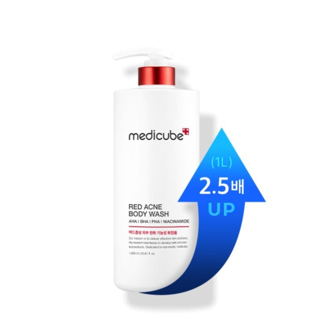 Medicube Red Acne Body Wash 1000ml pump bottle with red label