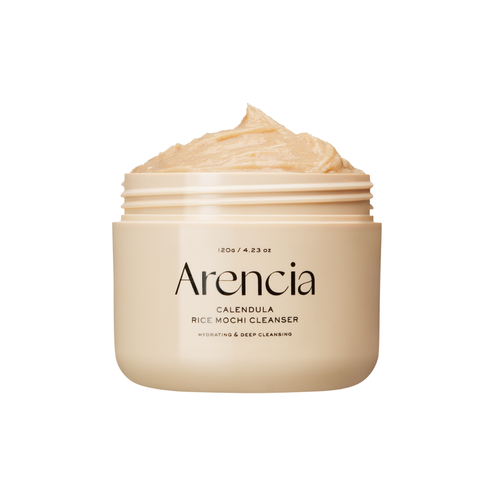 Arencia Calendula Rice Mochi Cleanser 120g gentle rice mochi facial cleanser for sensitive skin with calendula extract and rice powder