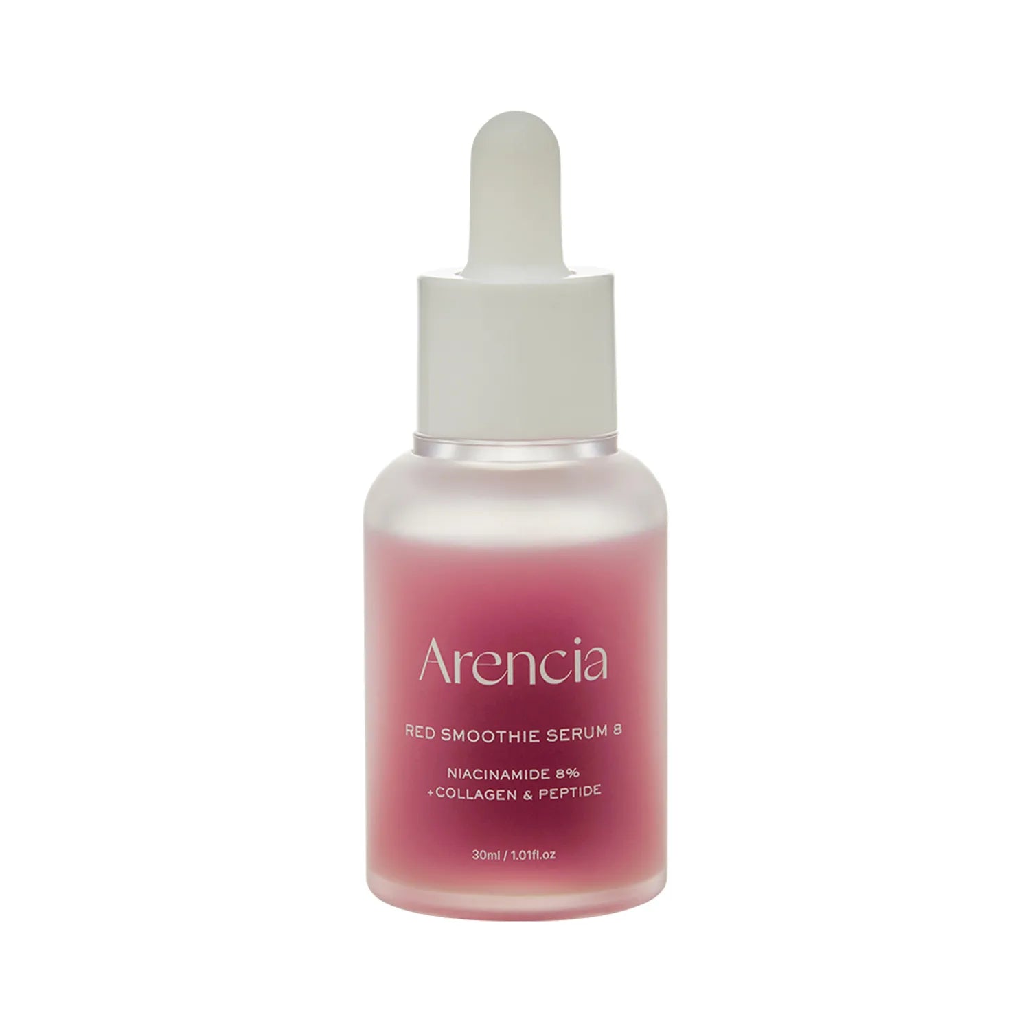 arencia fresh red smoothie serum 8 30ml brightening serum with 8% niacinamide, rosehip extract, collagen, and PDRN for smoother radiant-looking skin