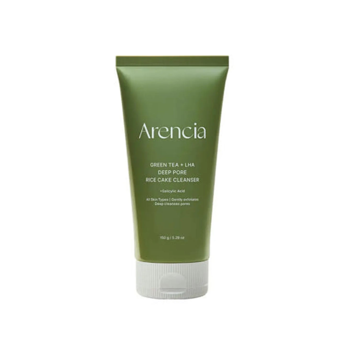 Arencia Green Tea + LHA Deep Pore Rice Cake Cleanser 150g deep pore facial cleanser with Green Tea Extract and LHA for smoother healthier-looking skin