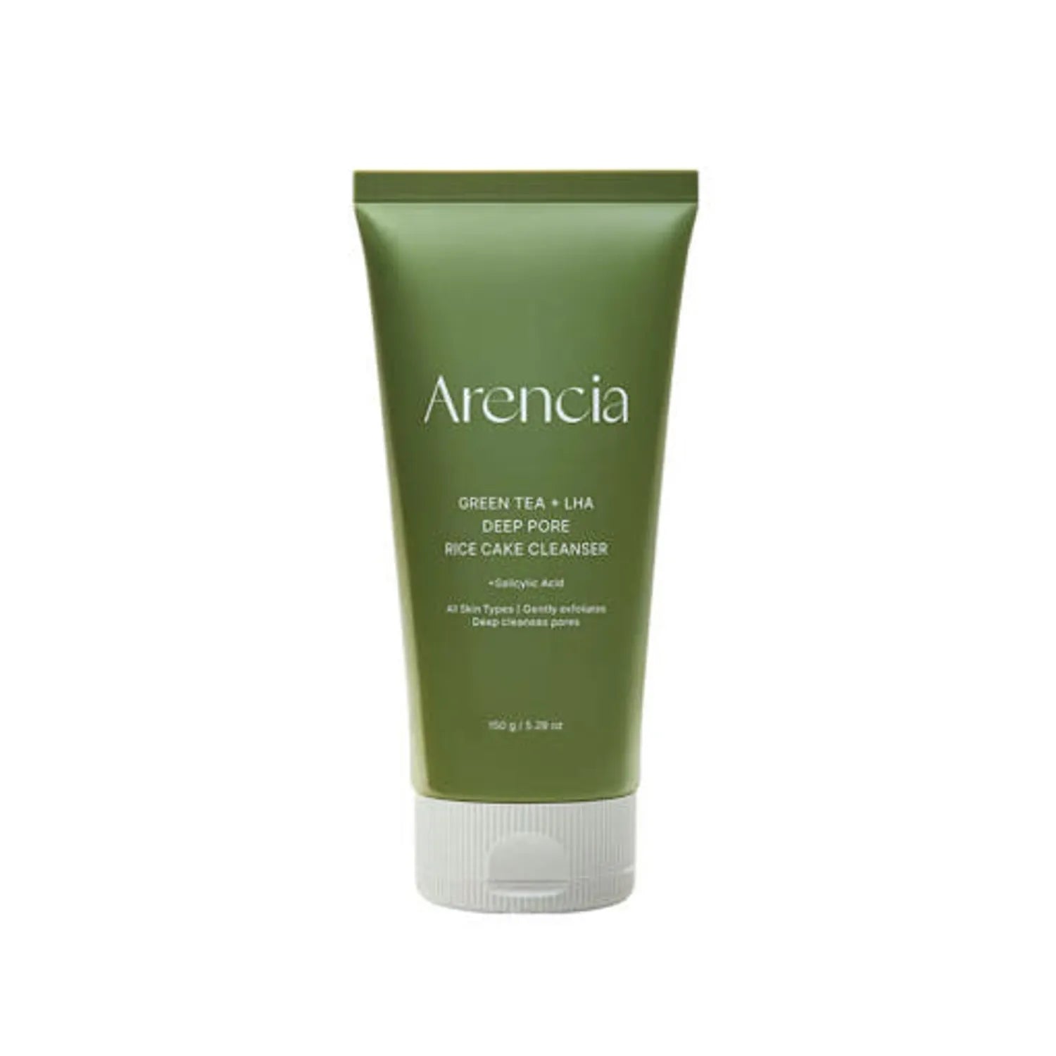Arencia Green Tea + LHA Deep Pore Rice Cake Cleanser 150g deep pore facial cleanser with Green Tea Extract and LHA for smoother healthier-looking skin