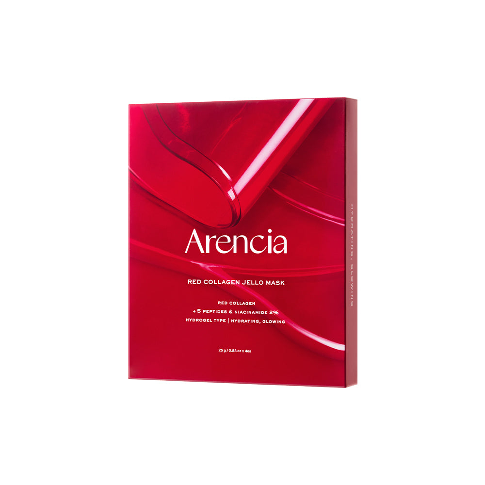 arencia red collagen jello mask 25g 4ea hydrogel collagen mask for hydrated firmer and more radiant looking skin