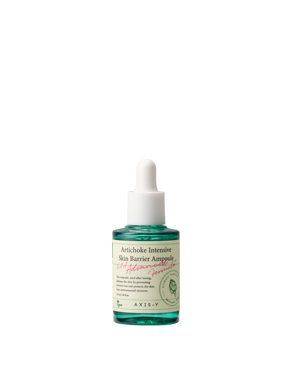 AXIS-Y Artichoke Intensive Skin Barrier Ampoule 30ml in white and green packaging