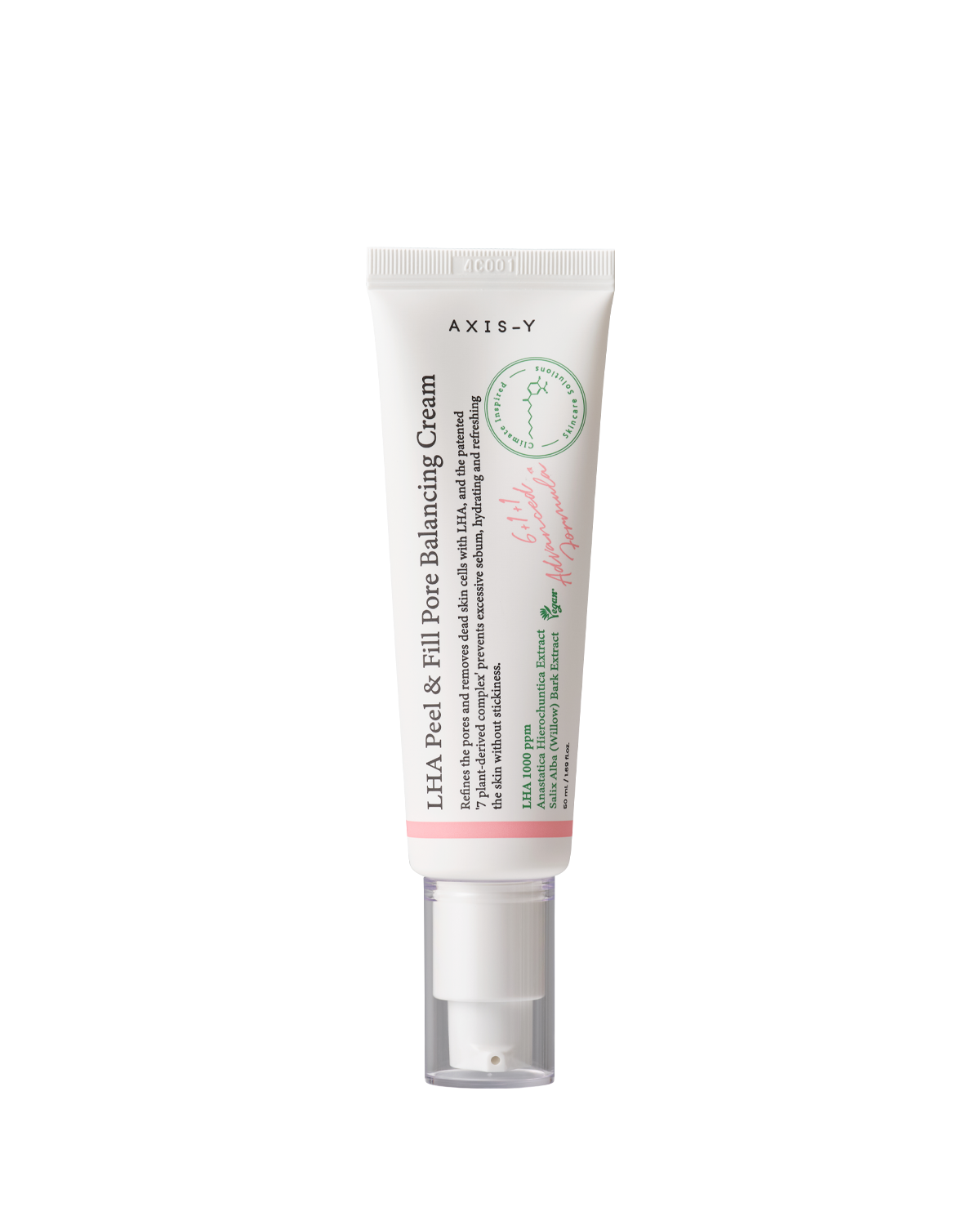 AXIS-Y LHA Peel &amp; Fill Pore Balancing Cream 50ml in white and green packaging