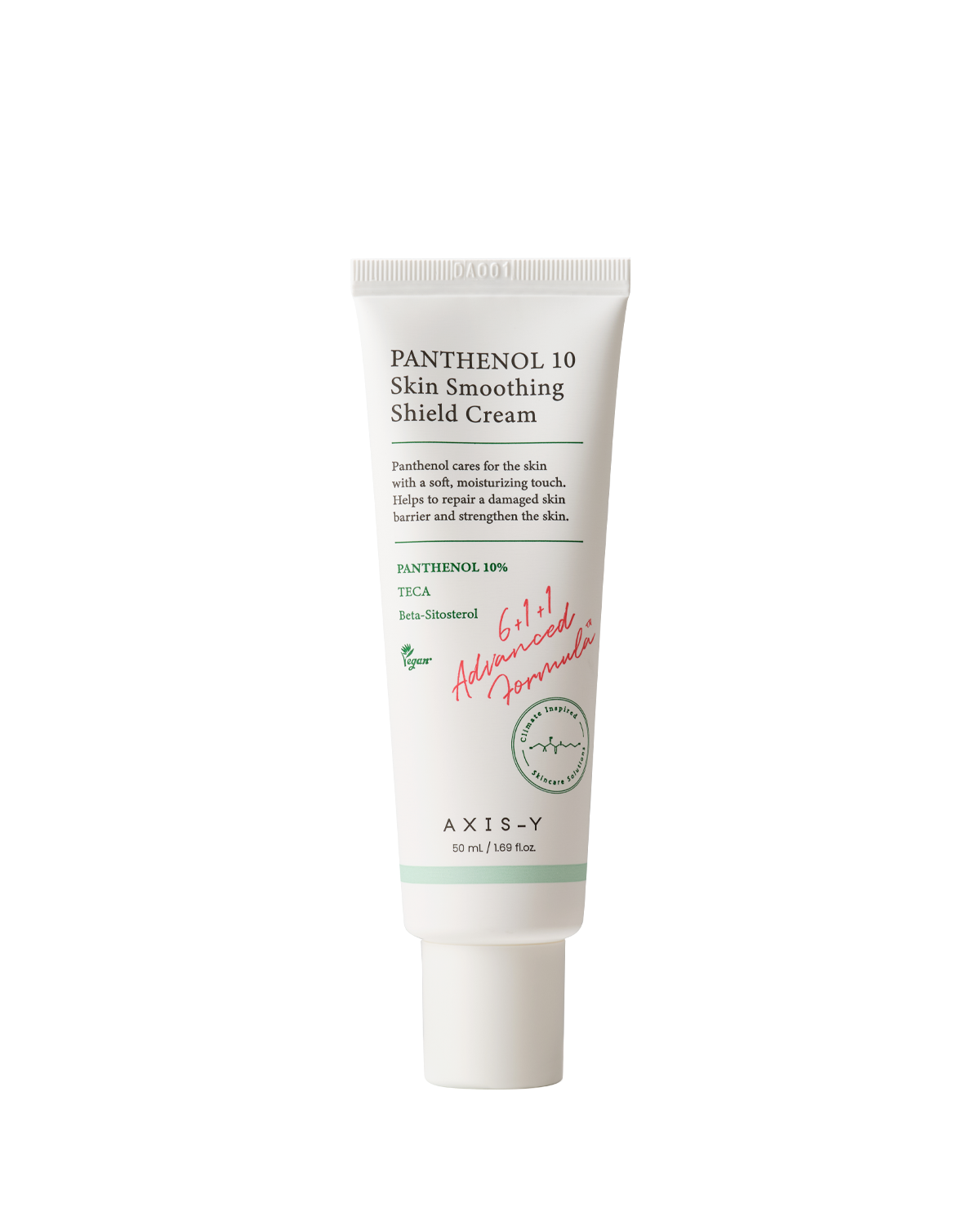 AXIS-Y Panthenol 10 Skin Smoothing Shield Cream 50ml in white and green packaging