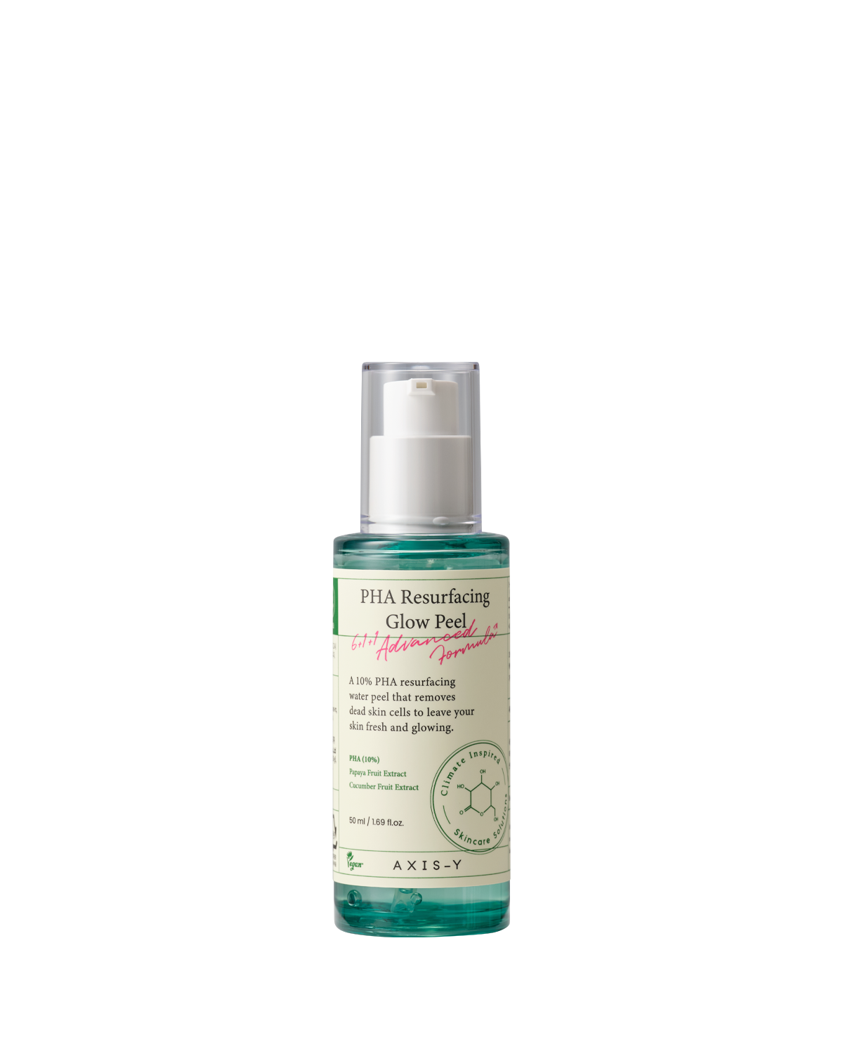 AXIS-Y PHA Resurfacing Glow Peel 50ml in white and green packaging