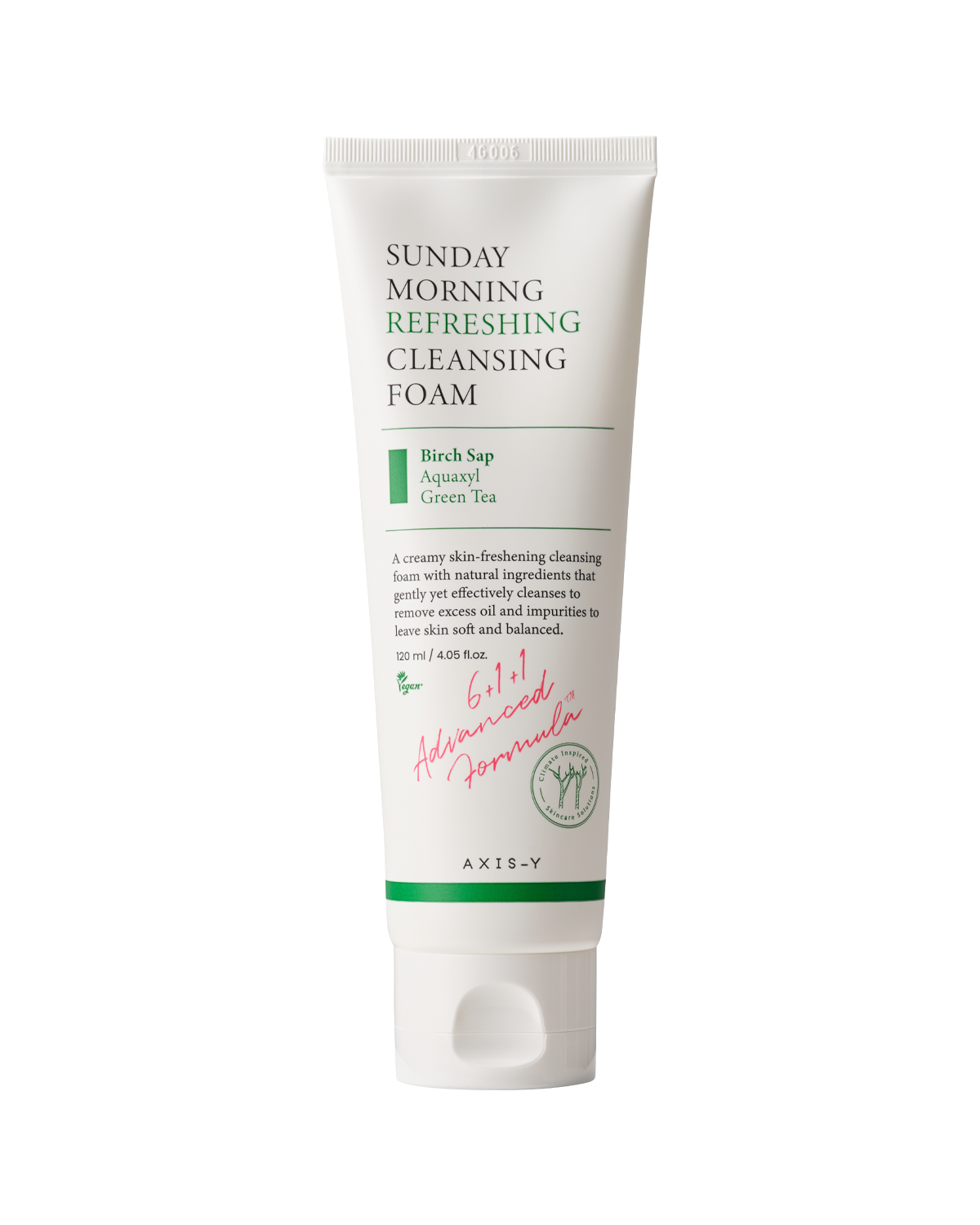 AXIS-Y Sunday Morning Refreshing Cleansing Foam 120ml in white and green packaging