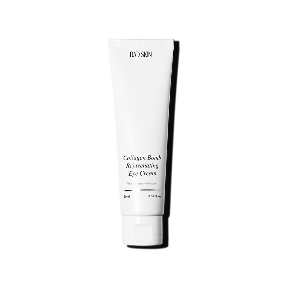 BADSKIN Collagen Bomb Rejuvenating Eye Cream 90 ml tube with lightweight gel-cream texture designed for eye and full-face hydration