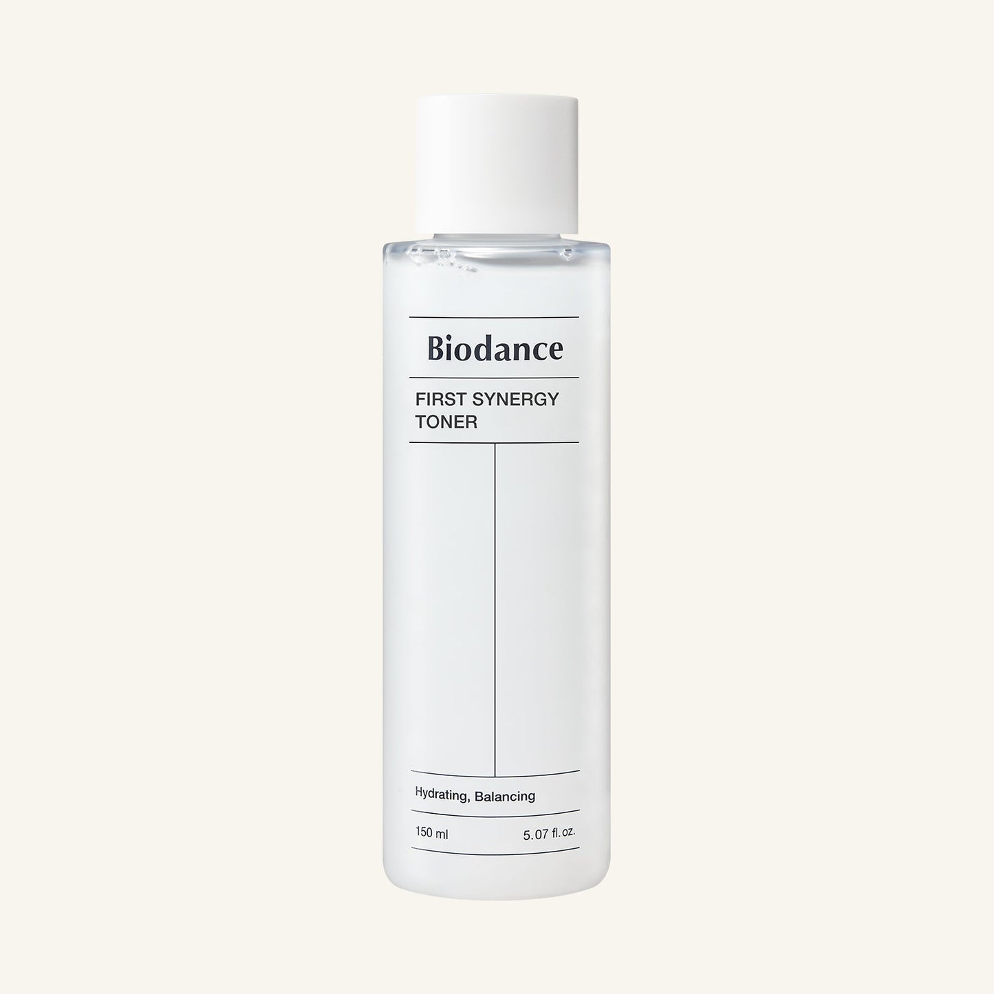 Biodance First Synergy Toner 150ml clear bottle with light blue toner