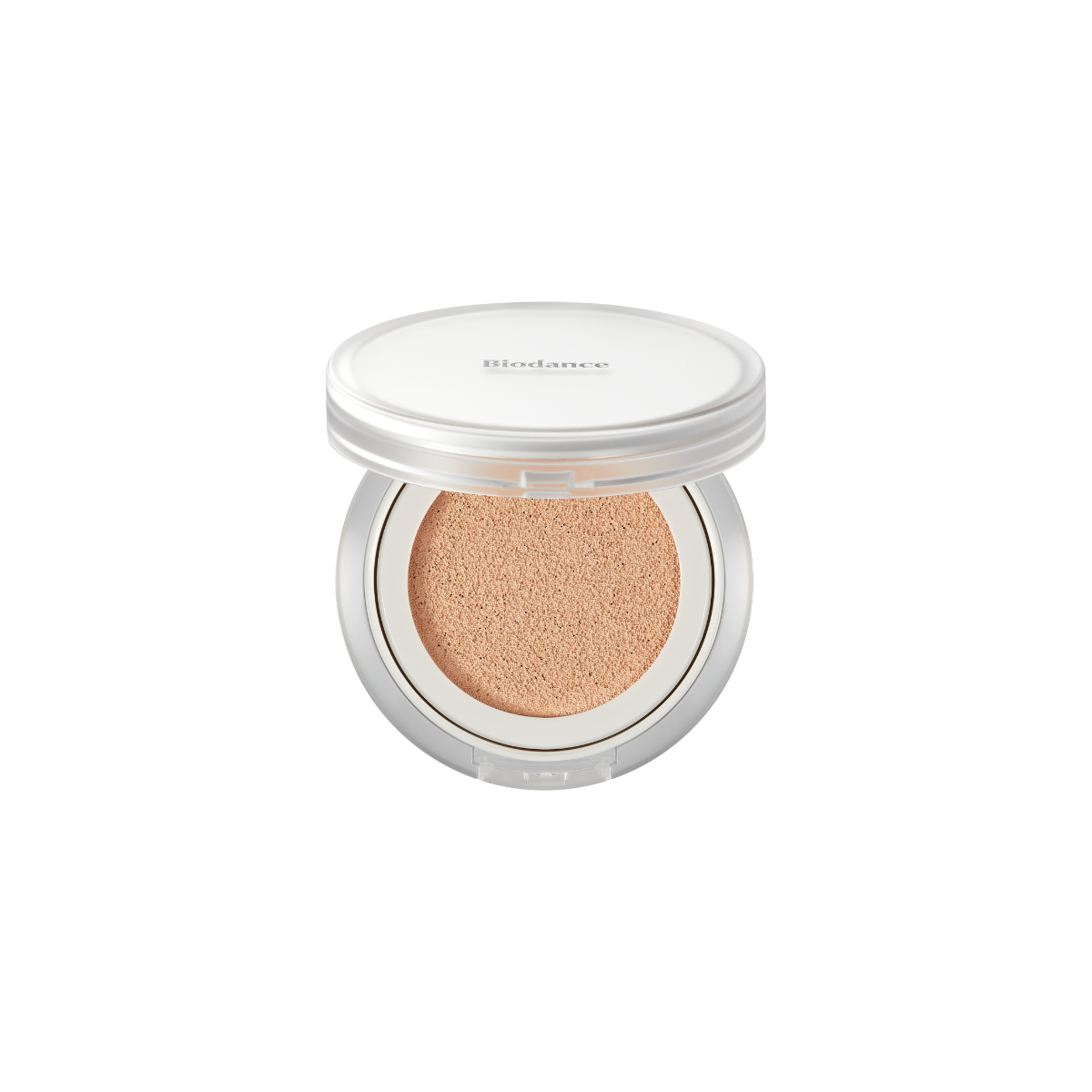 Biodance Radiant Pure Essence Cushion compact open with puff and cushion inside