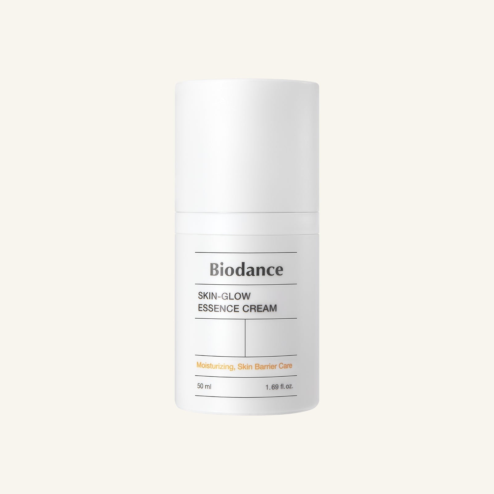 Biodance Skin‑Glow Essence Cream 50ml jar with white cap on soft background