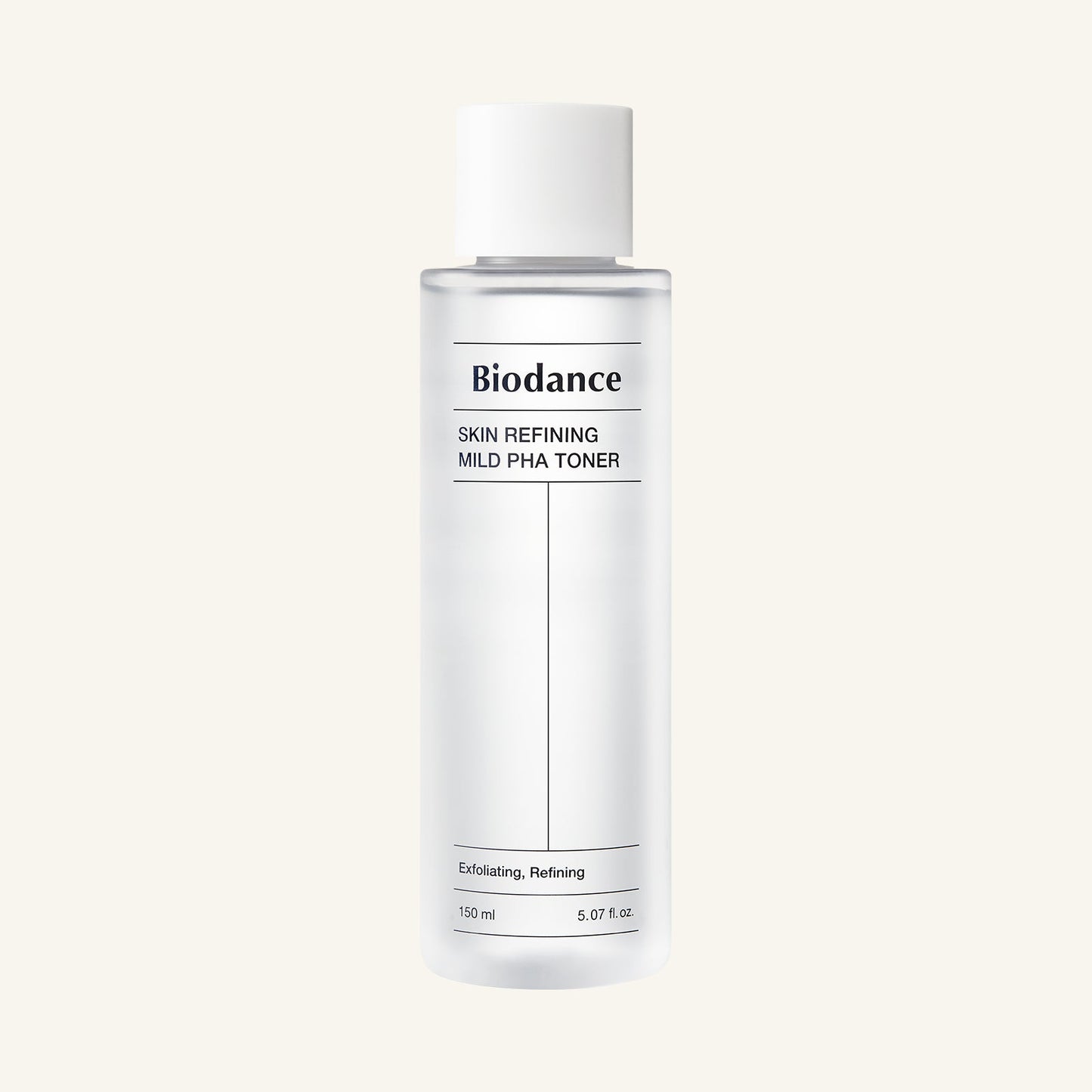 Biodance Skin Refining Mild PHA Toner 150ml clear bottle with blue toner liquid