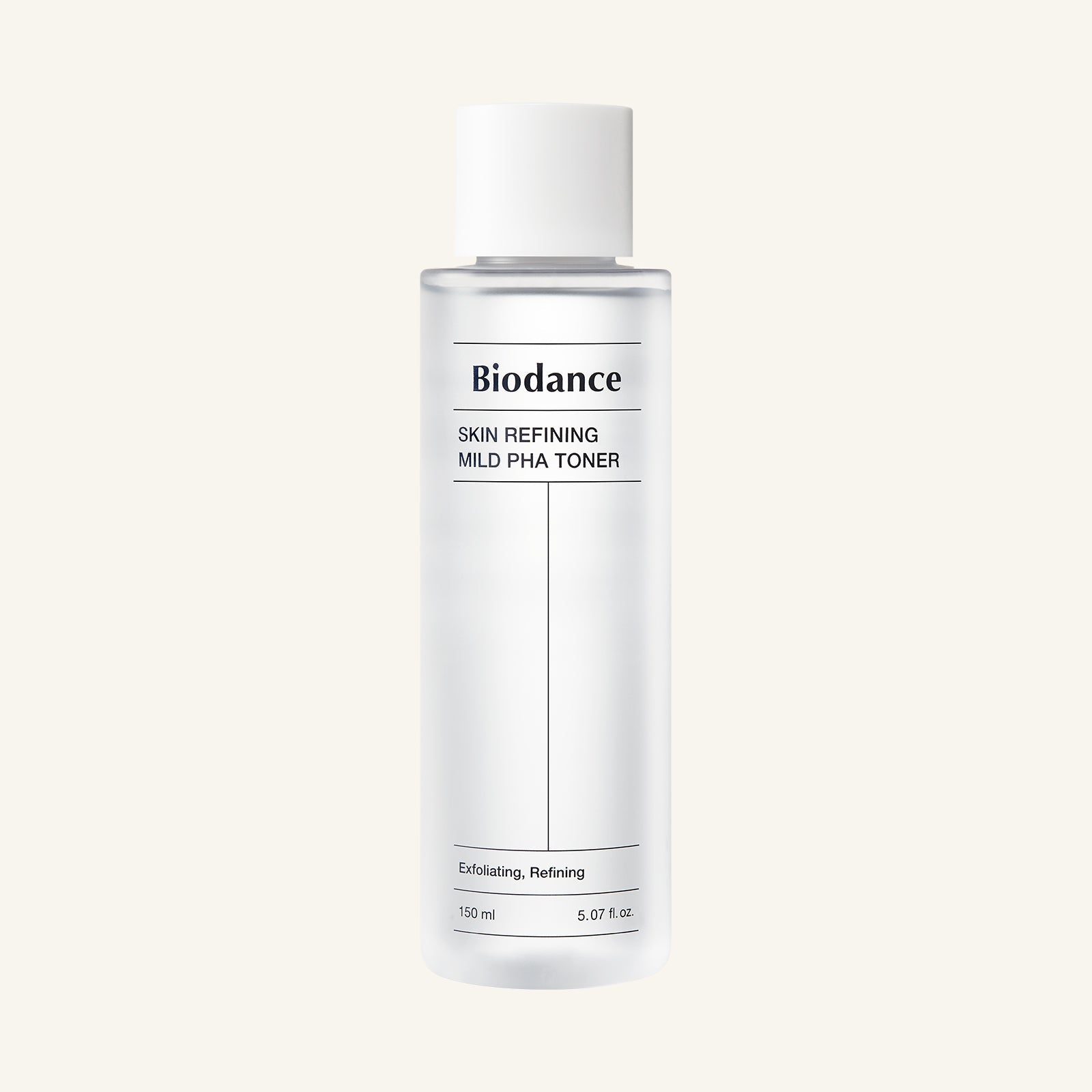 Biodance Skin Refining Mild PHA Toner 150ml clear bottle with blue toner liquid