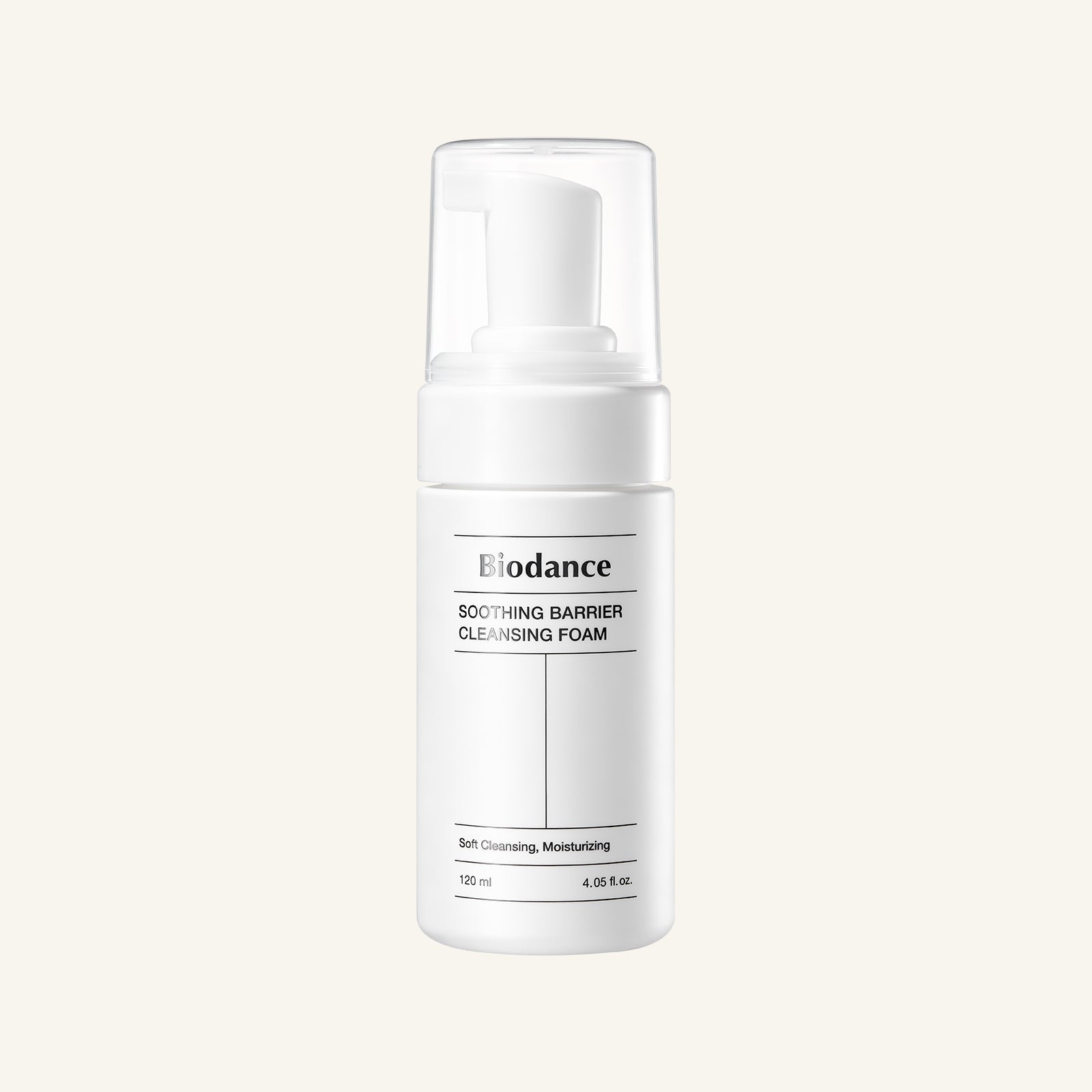 Biodance Soothing Barrier Cleansing Foam 120ml white pump bottle
