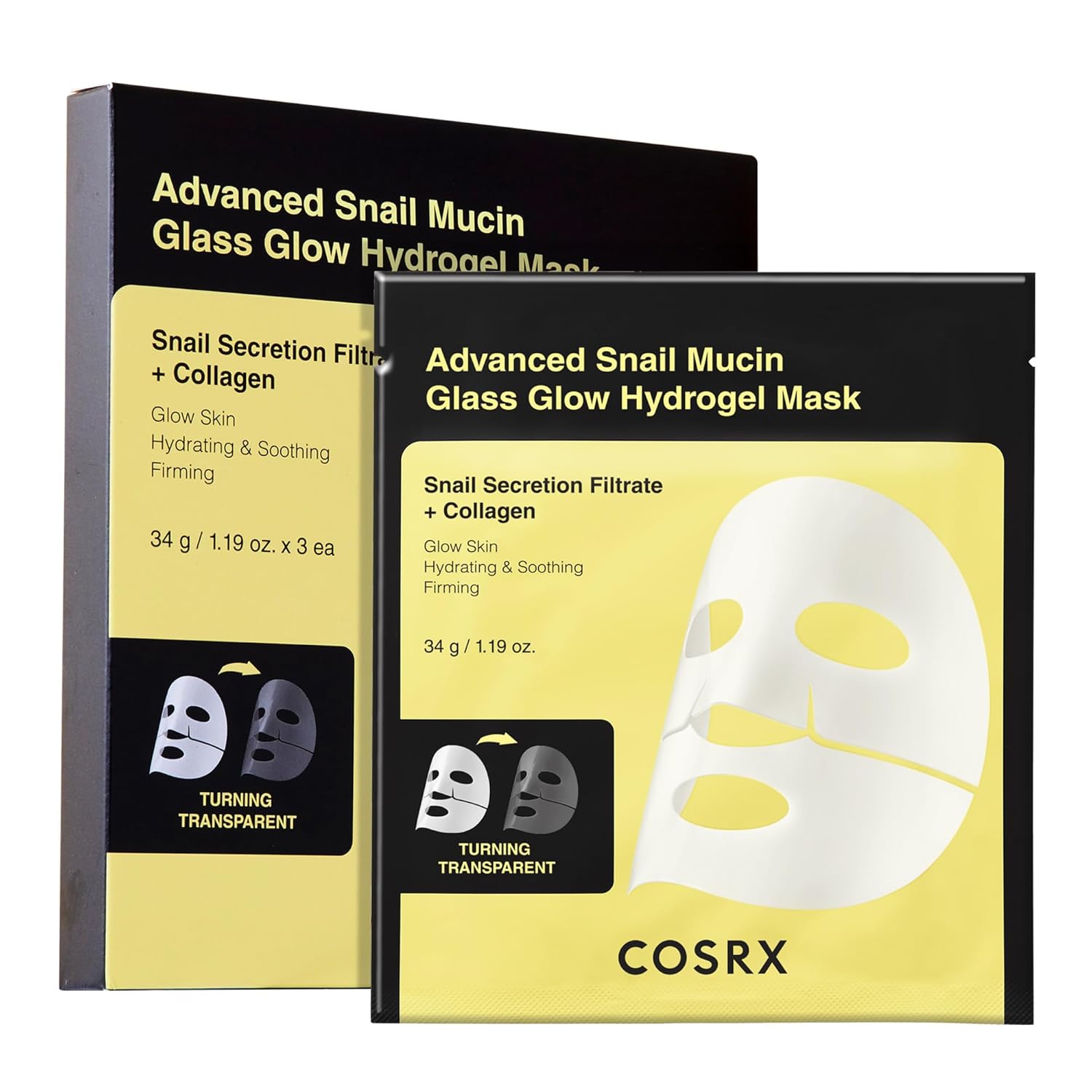 COSRX Advanced Snail Mucin Glass Glow Hydrogel Mask 34g x 3ea product image