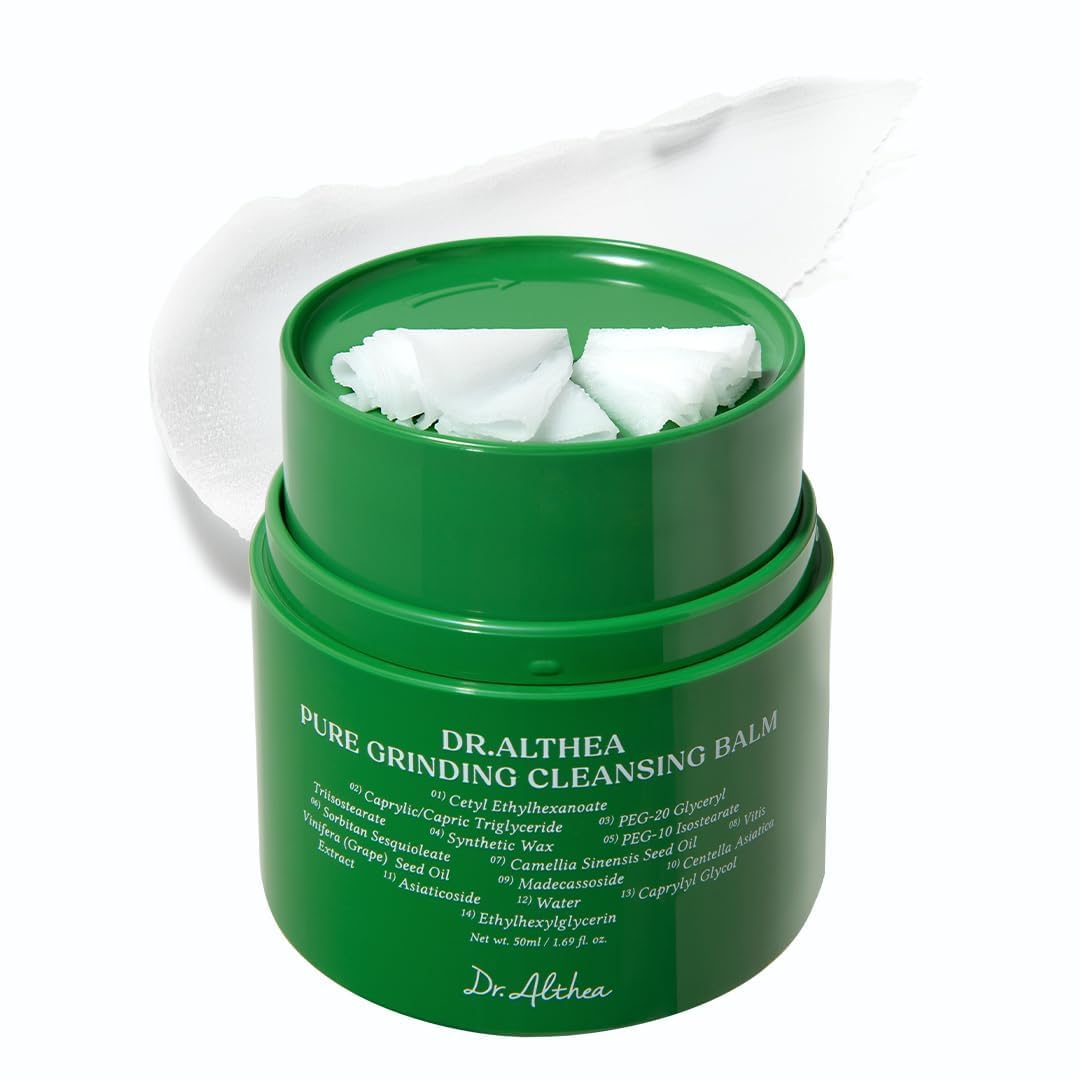 Dr Althea Pure Grinding Cleansing Balm 50ml twist dispenser open with balm ribbon