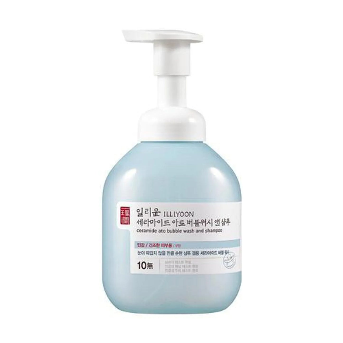 Illiyoon Ceramide Ato Bubble Wash and Shampoo 400ml gentle head to toe cleanser for sensitive skin