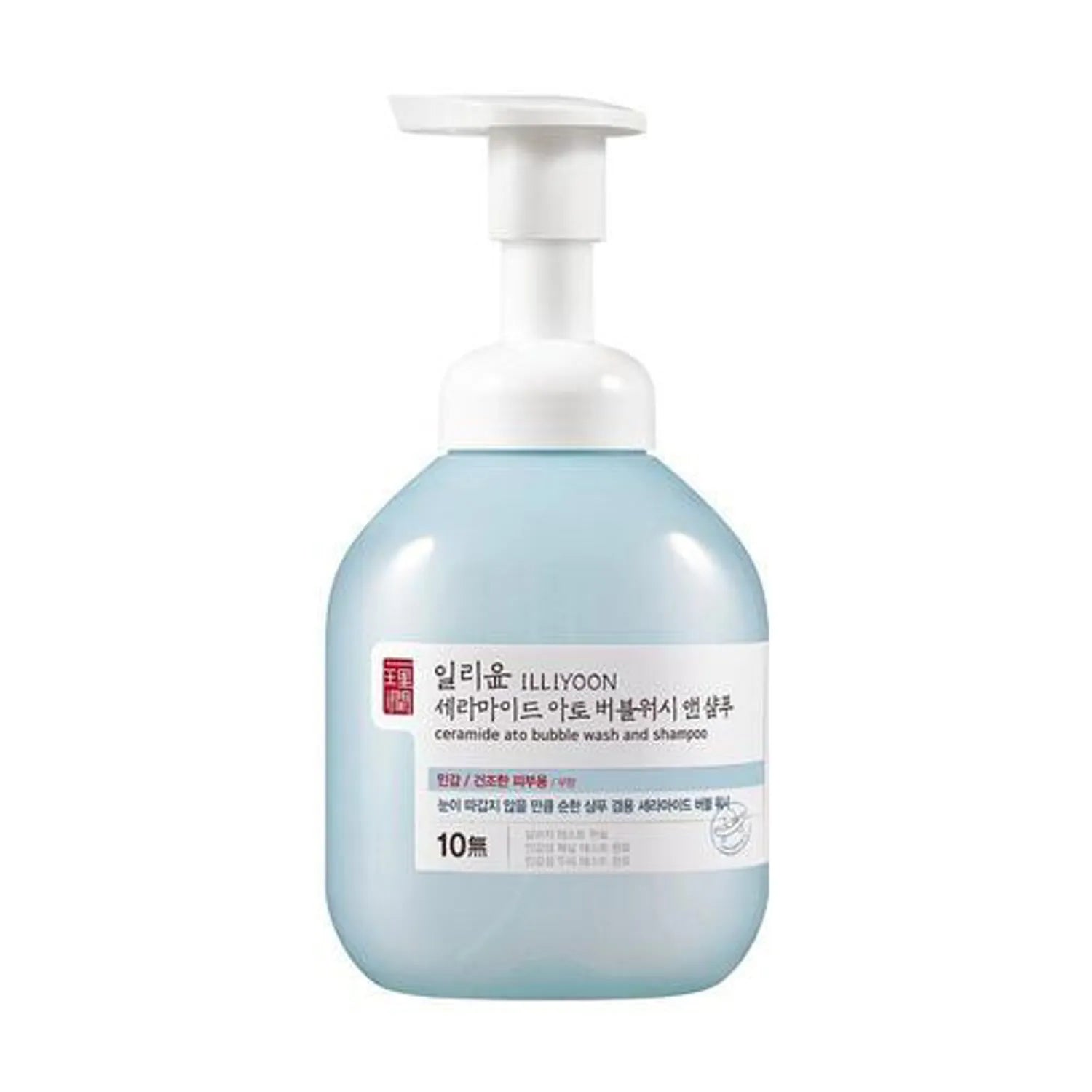 Illiyoon Ceramide Ato Bubble Wash and Shampoo 400ml gentle head to toe cleanser for sensitive skin