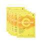 Medicube Deep Vita C Glutathione Brightening Mask sheet unfolded over face showing luminous mask texture