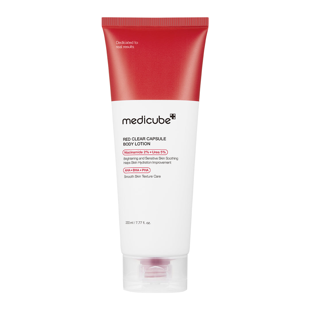 Medicube Red Clear Capsule Body Lotion 230 ml gel essence with visible red capsules