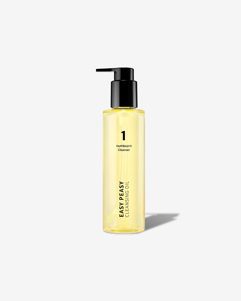 Bottle of Numbuzin No.1 Easy Peasy Cleansing Oil with clear golden oil visible