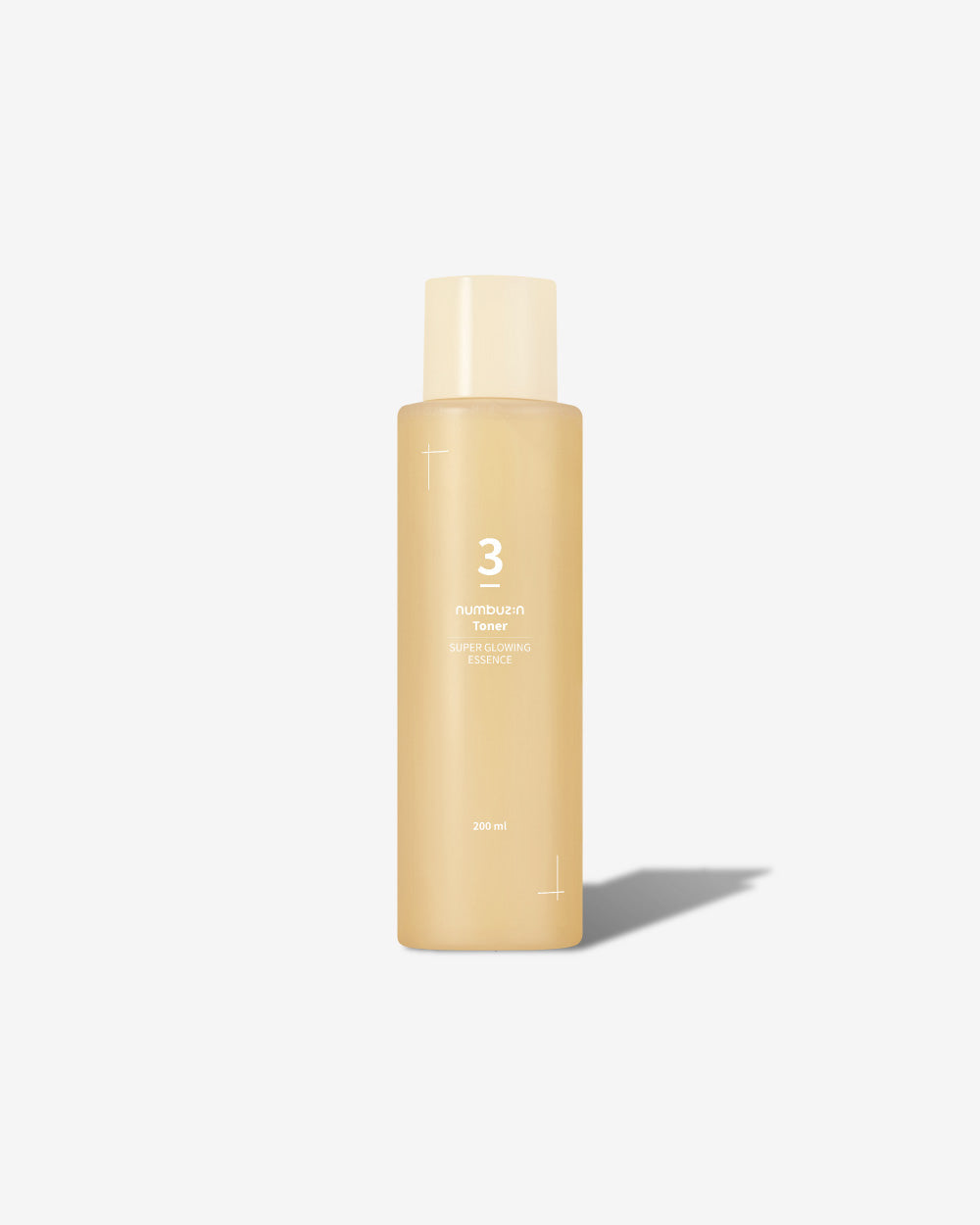 numbuzin No.3 Super Glowing Essence Toner tall bottle with translucent milky liquid and hydration glow
