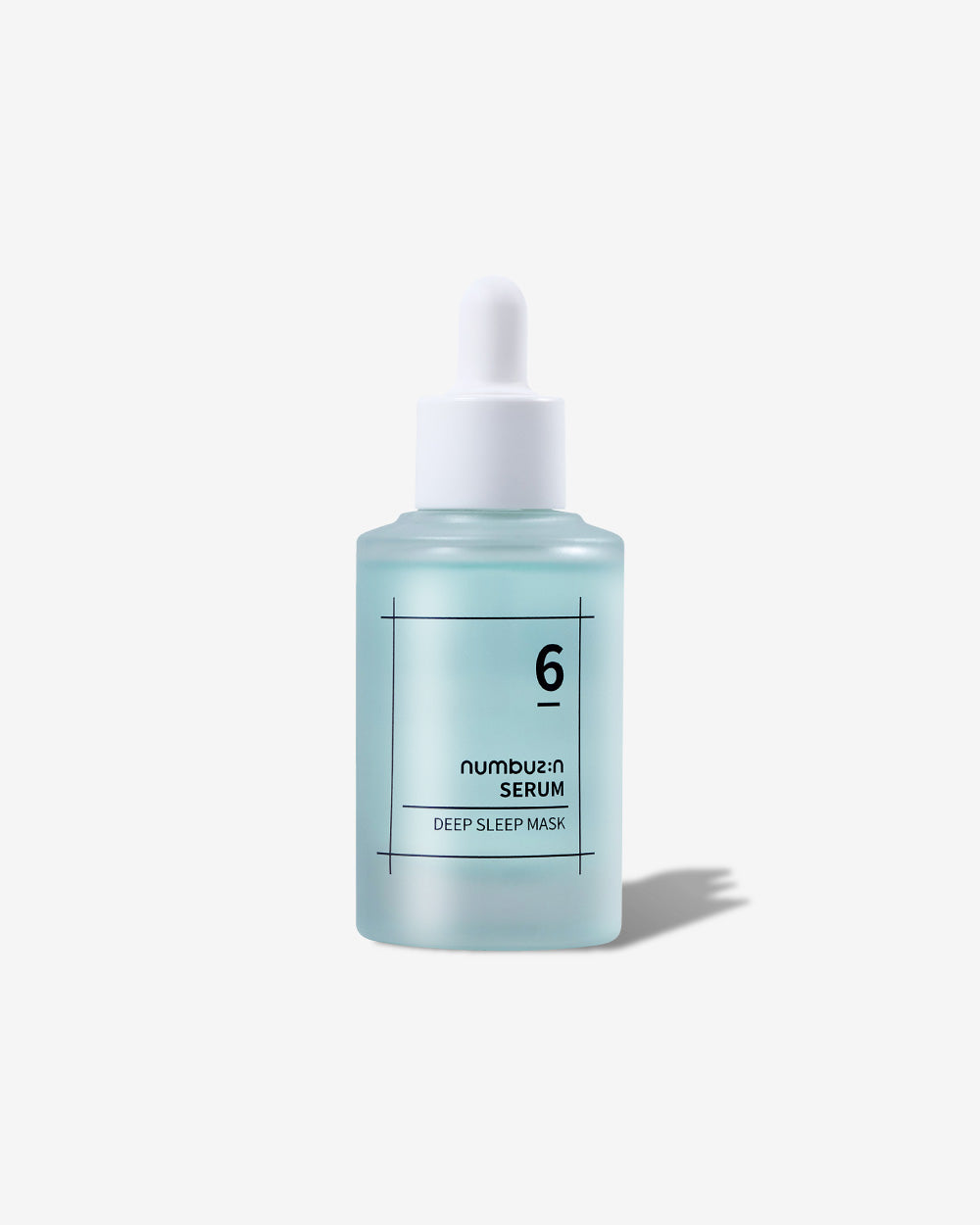 Bottle of Numbuzin No.6 Deep Sleep Mask Serum with watery texture and light blue labeling