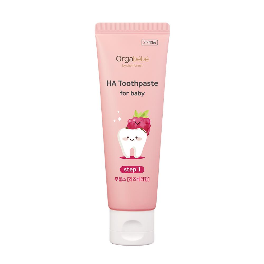 Orgabebe HA Toothpaste Step 1 60g fluoride free toothpaste for infants aged 6 to 24 months
