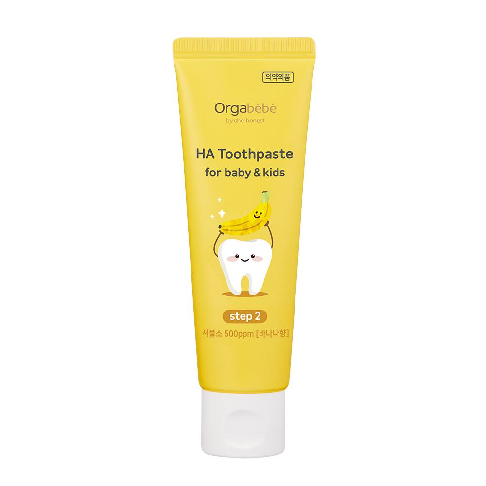 Orgabebe HA Toothpaste Step 2 60g with low fluoride and hydroxyapatite for toddlers aged 2 to 5