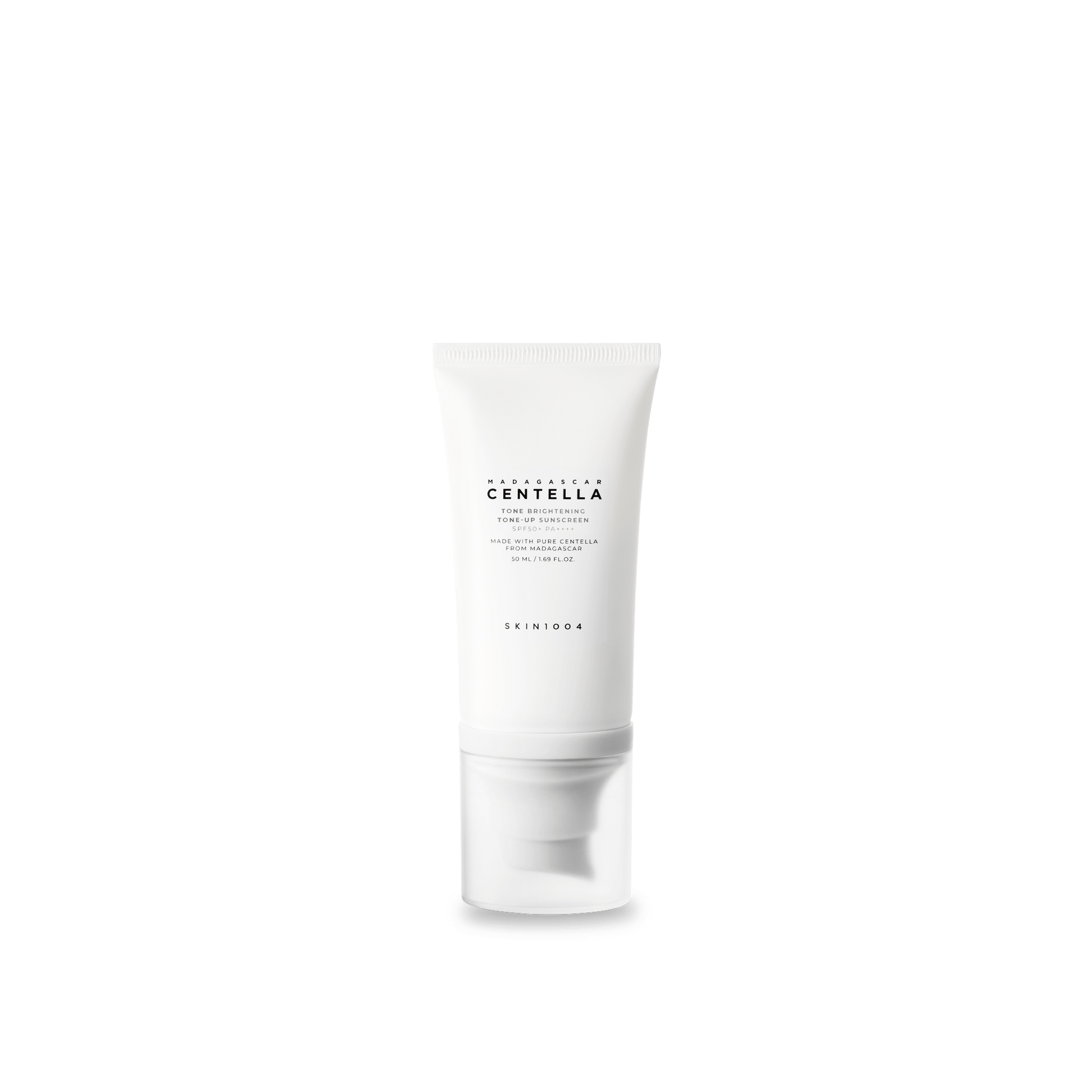 SKIN1004 Madagascar Centella Tone Brightening Tone-Up Sunscreen 50ml in white and beige packaging