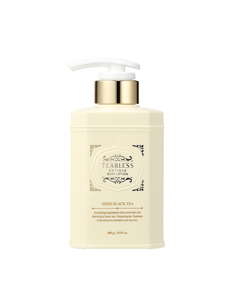 Teabless Perfume Body Lotion 480g bottle with multiple scent options for tea inspired fragrance and moisturizing body formula