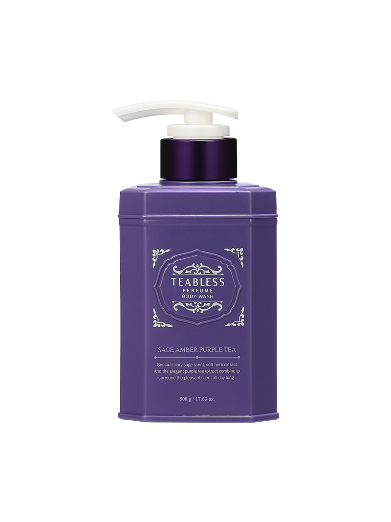 Teabless Perfume Body Wash 500g with five tea inspired fragrance options for gentle moisturizing cleansing