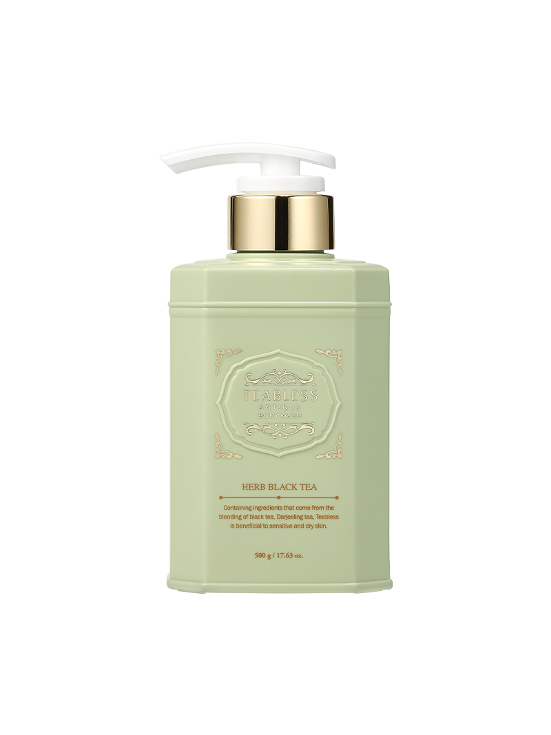 Teabless Perfume Body Wash 500g with five tea inspired fragrance options for gentle moisturizing cleansing