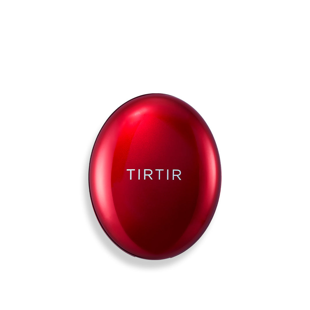 TIRTIR Mask Fit Red Cushion Mini compact open showing sponge cushion and included puff