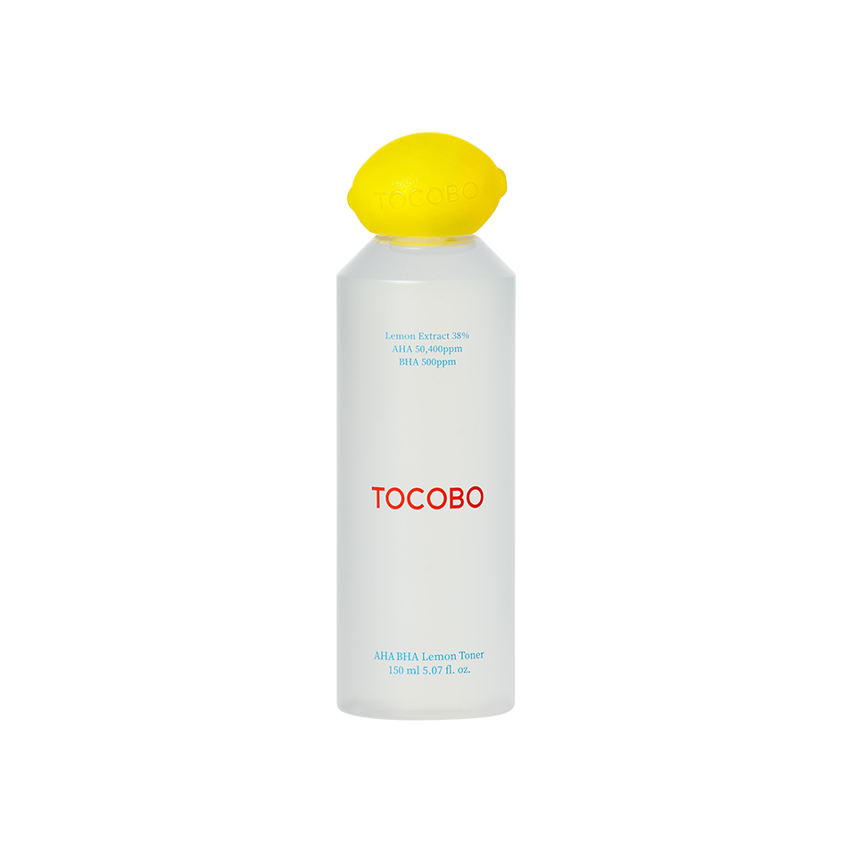 TOCOBO AHA BHA Lemon Toner 150 ml bottle with fresh lemon design