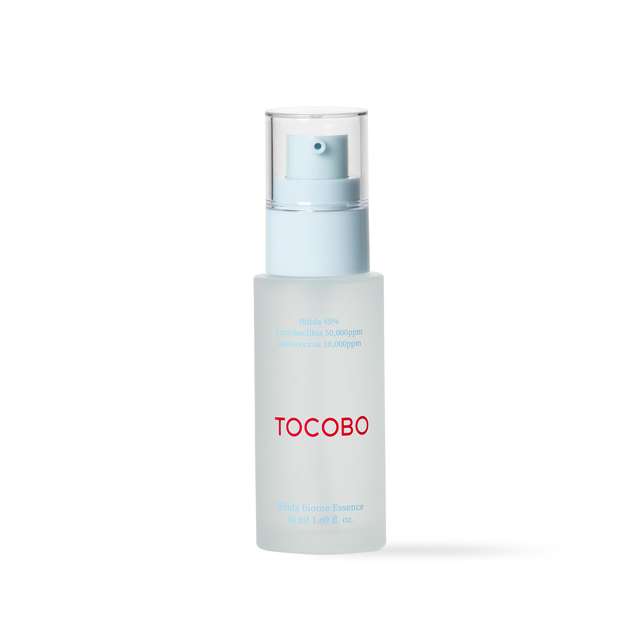 TOCOBO Bifida Biome Essence 50 ml bottle with light transparent liquid and graphic icons for probiotics and barrier care