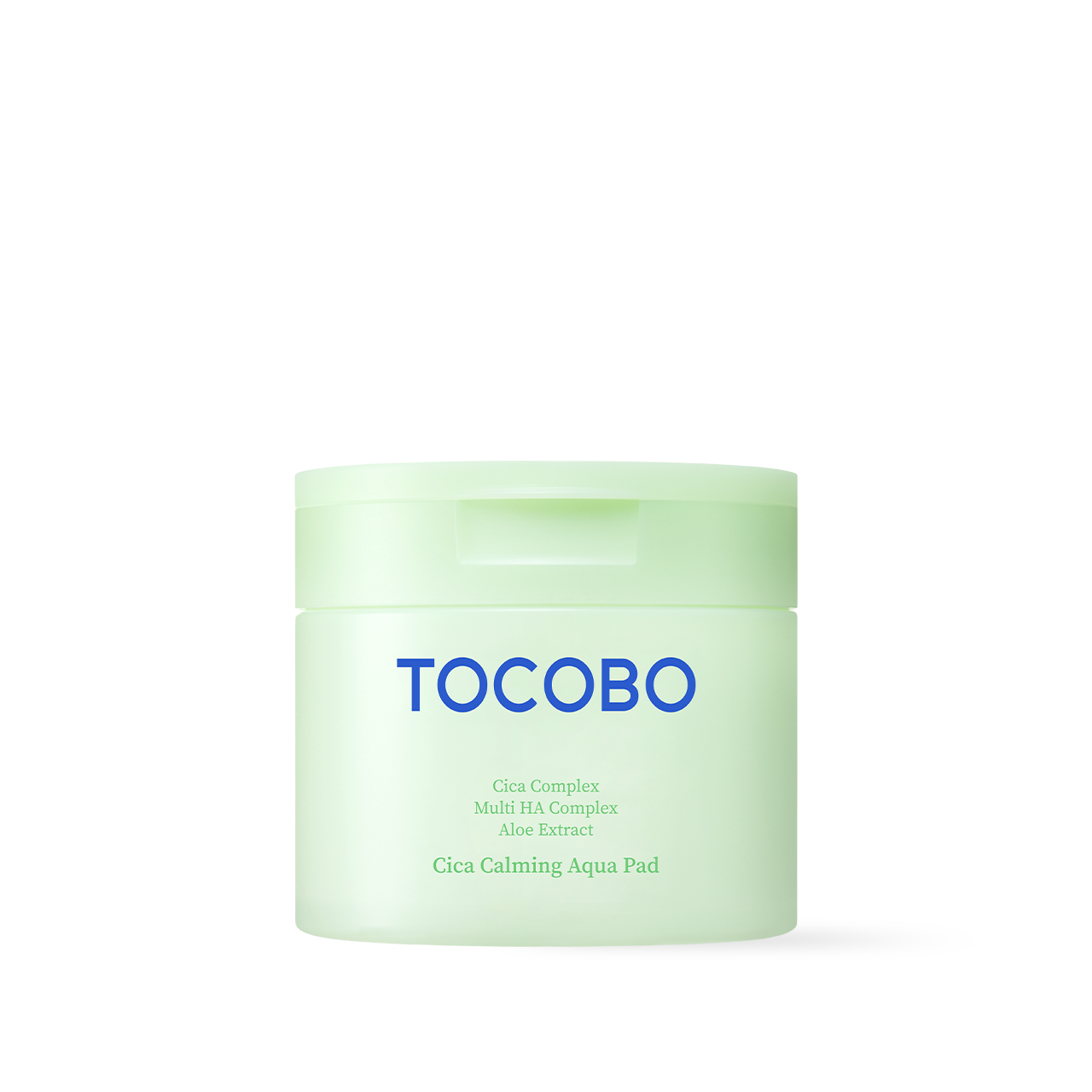 TOCOBO Cica Calming Aqua Pad 60-pad pack with round pads soaked in calming centella-tea tree essence for sensitive skin