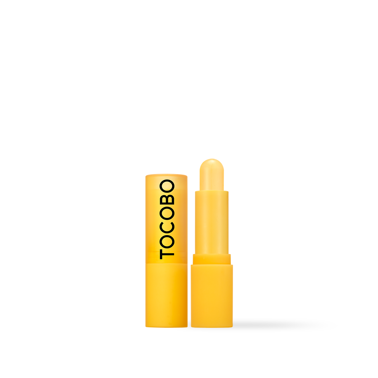TOCOBO Vitamin Nourishing Lip Balm 3.5 g in sleek tube with plant oil icons, showing nourishing balm texture for dry or cracked lips