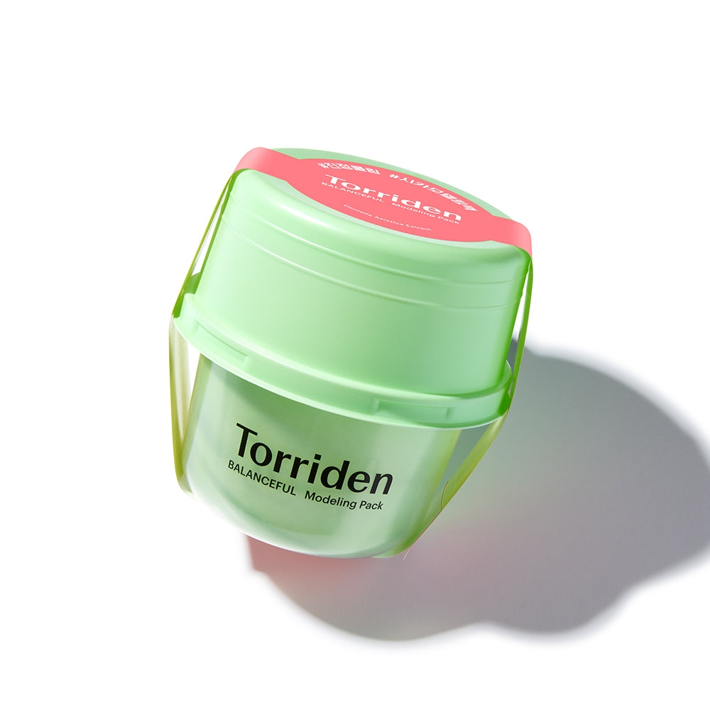 Torriden Balanceful Cica Modeling Pack 30g white powder pouch with green label and spatula