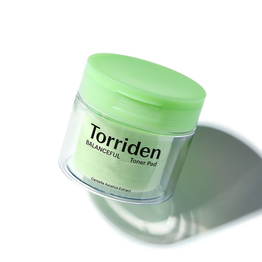 Torriden Balanceful Cica Toner Pad tub with 60 embossed vegan cotton pads